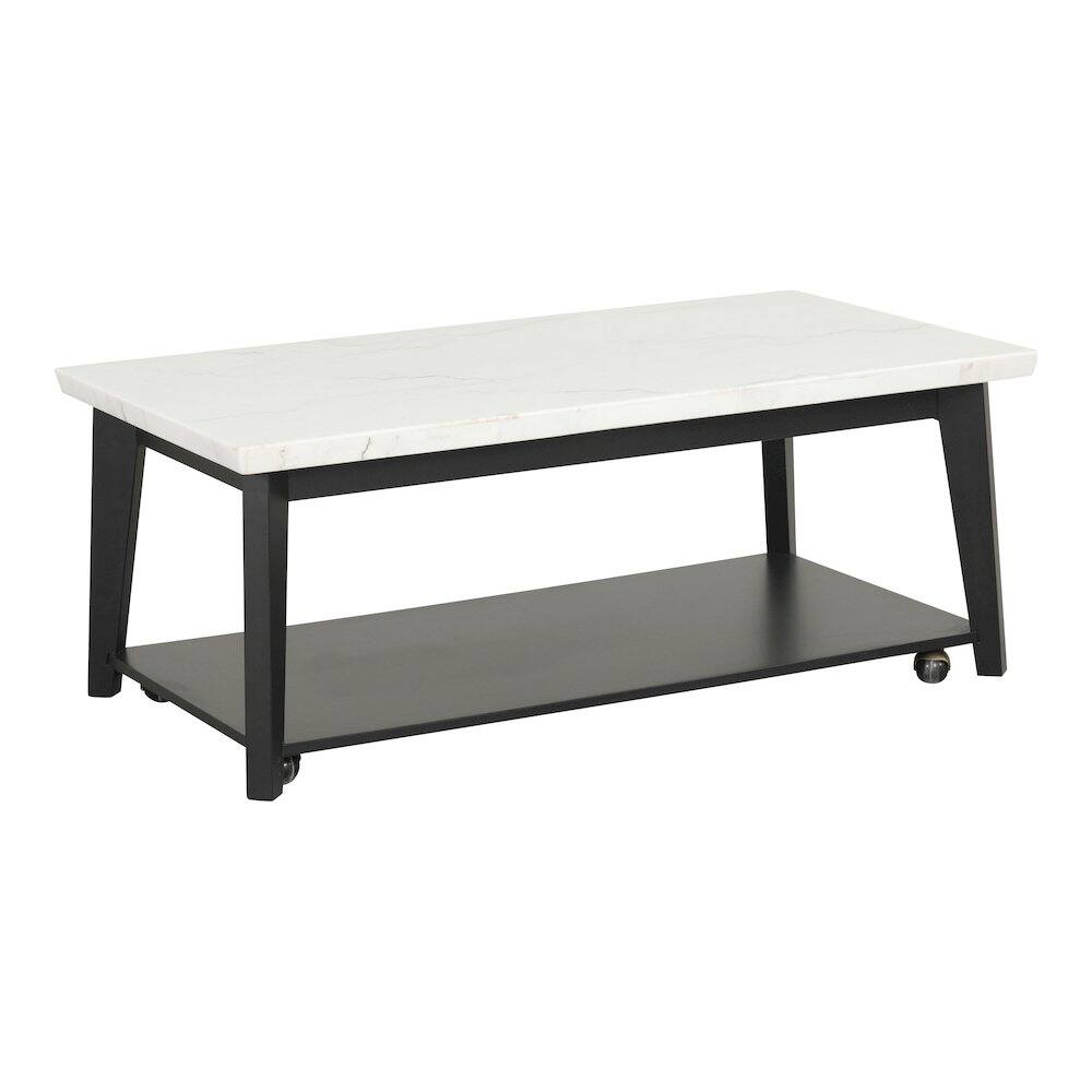 Furniture of America - Isolde Wood and Marble Rectangle Coffee Table - White