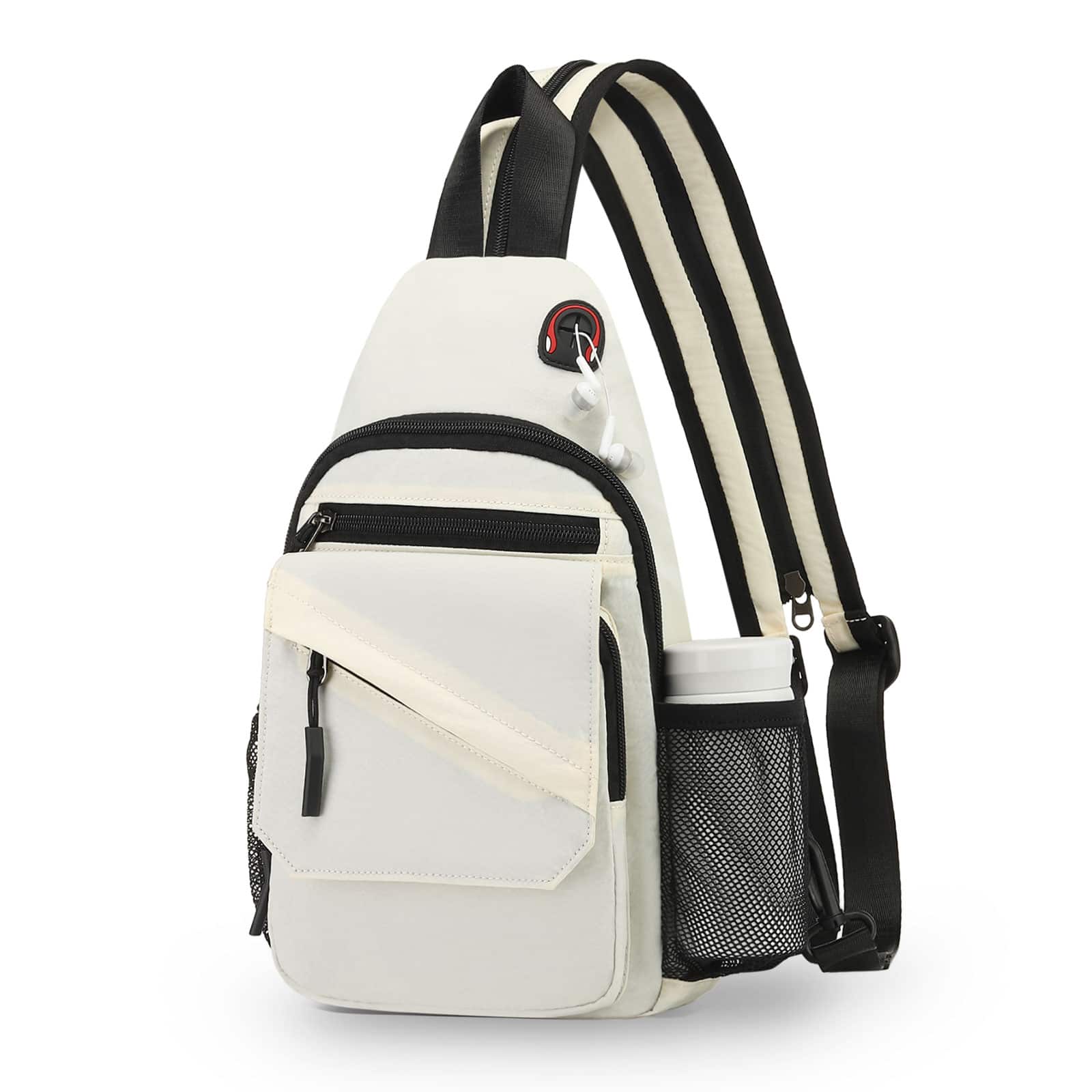 Unique Bargains - Small Crossbody Bag Casual Sling Bag Convertible Backpack 3-in-1 Anti-Theft Shoulder Bag Trendy Daypack for Travel - Beige