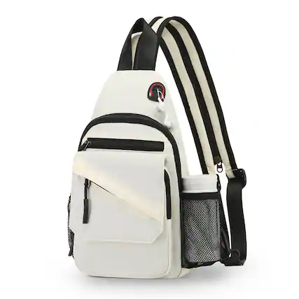 Front. Unique Bargains - Small Crossbody Bag Casual Sling Bag Convertible Backpack 3-in-1 Anti-Theft Shoulder Bag Trendy Daypack for Travel - Beige.