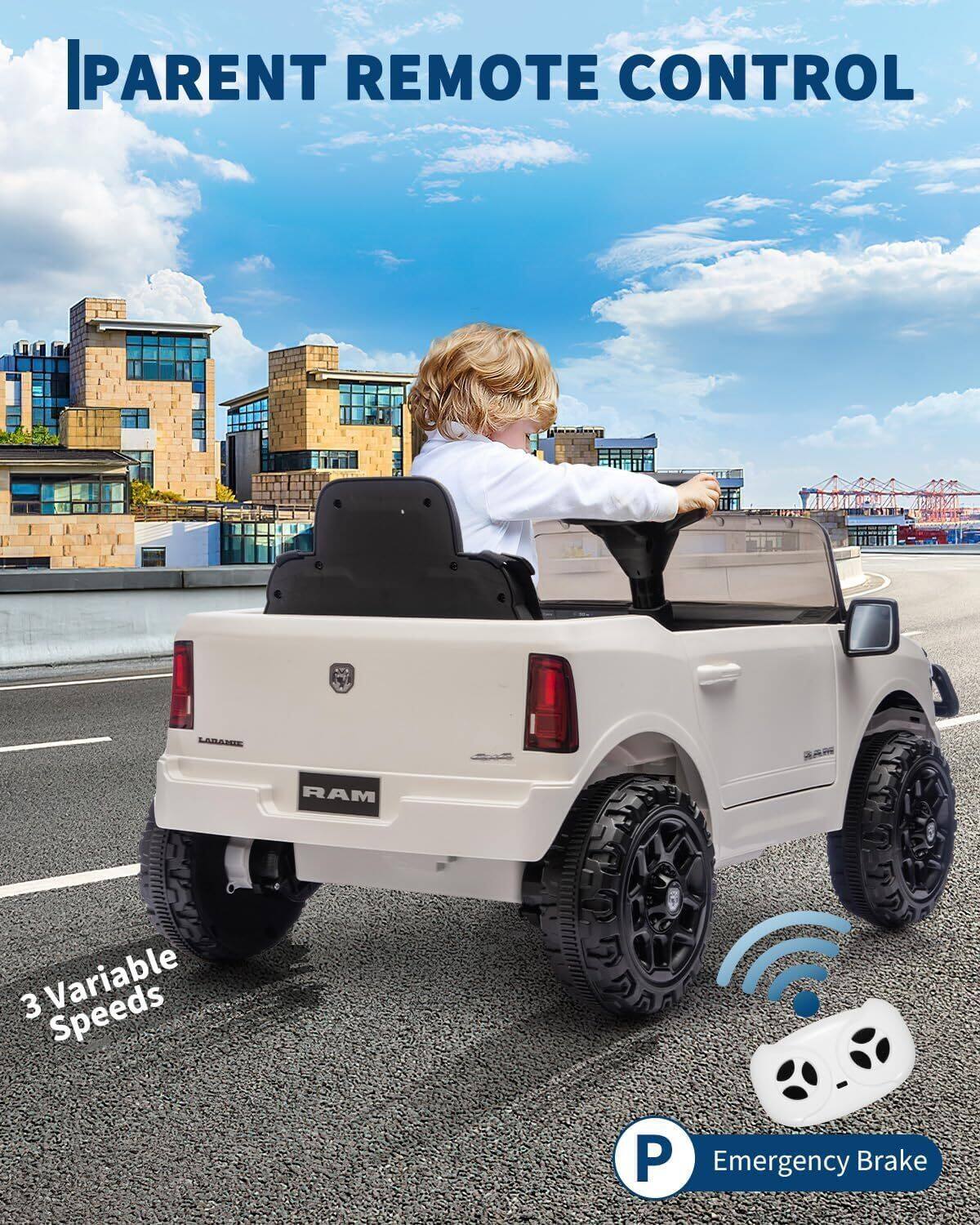 PARENT REMOTE CONTROL

3 Variable Speeds

Emergency Brake