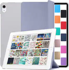 DuraSafe Cases - iPad Air 11" M3/M2 & Air 10.9" 5th/4th Gen Protective Tri-Fold Case with Sleep/Wake Cover A2316 A2324 A2325 A2072 A2588 - Gray