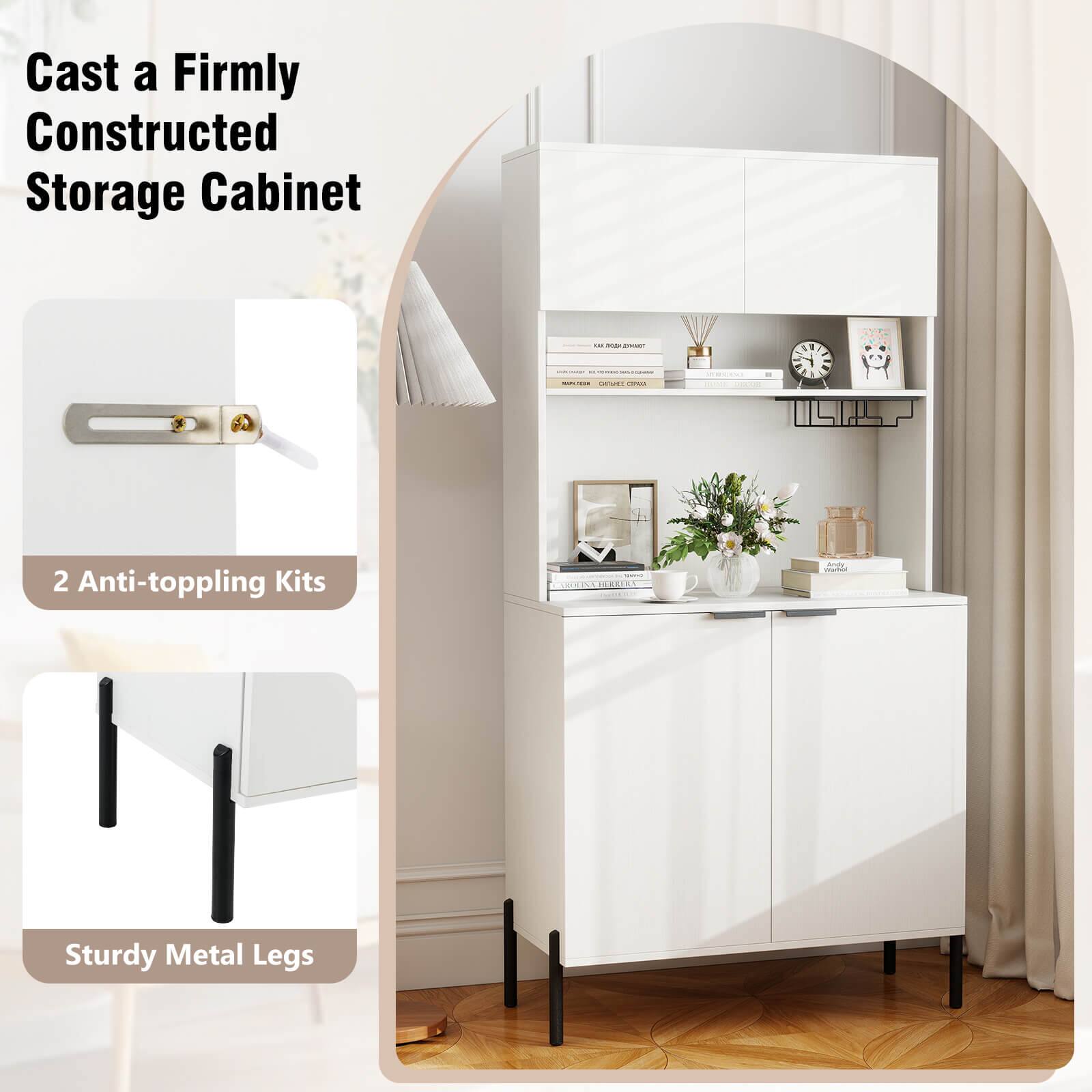 Cast a Firmly Constructed Storage Cabinet

2 Anti-toppling Kits

Sturdy Metal Legs