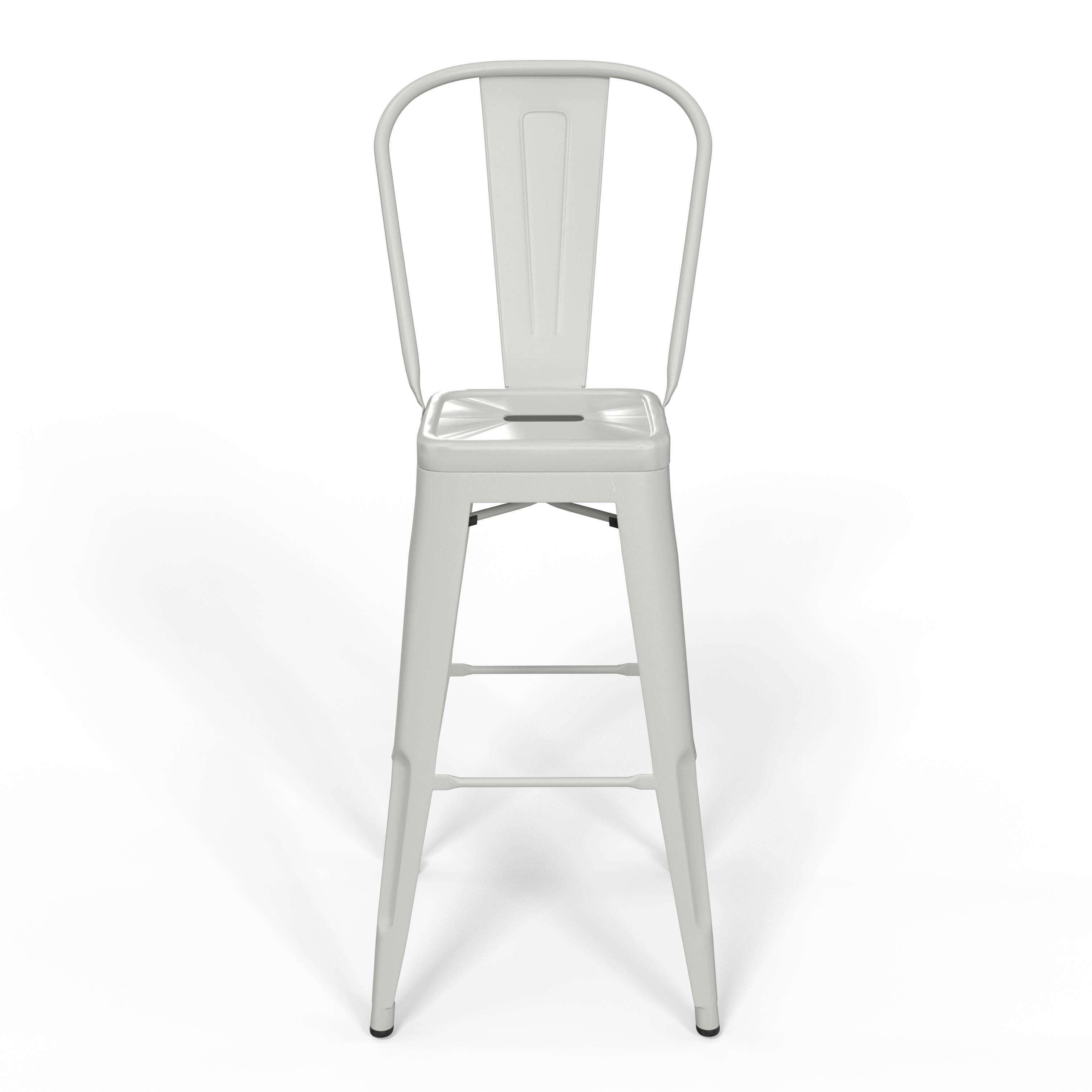 Simpli Home - Fletcher 24 inch Metal Counter Height Stool (Set of 2) - White