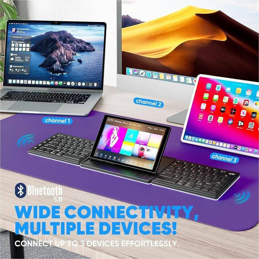 Bluetooth 5.0  
WIDE CONNECTIVITY, MULTIPLE DEVICES!  
CONNECT UP TO 3 DEVICES EFFORTLESSLY.  

channel 1  
channel 2  
channel 3