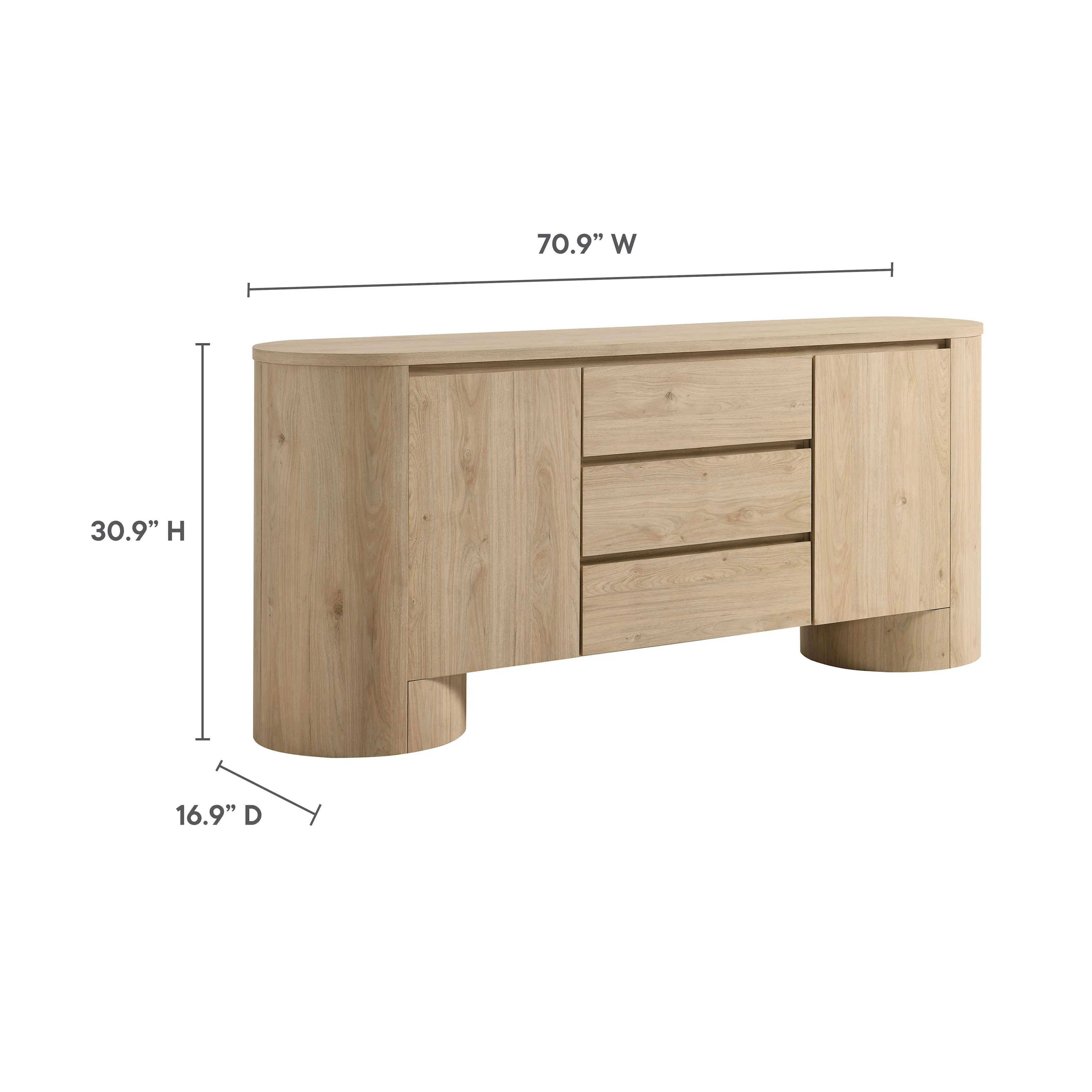 70.9" W x 30.9" H x 16.9" D