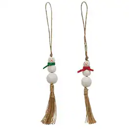 BreeBe - Tassel Snowman Ornament 2 Asstd - Multicolor
