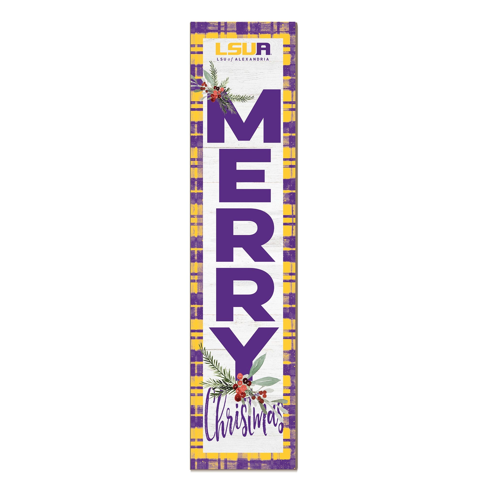 Jardine - LSUA Generals 12'' x 48'' Outdoor Merry Christmas Leaner - White