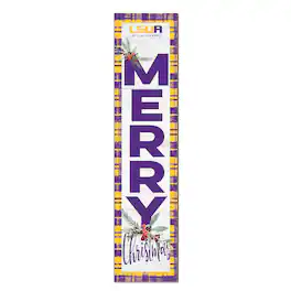 Jardine - LSUA Generals 12'' x 48'' Outdoor Merry Christmas Leaner - White