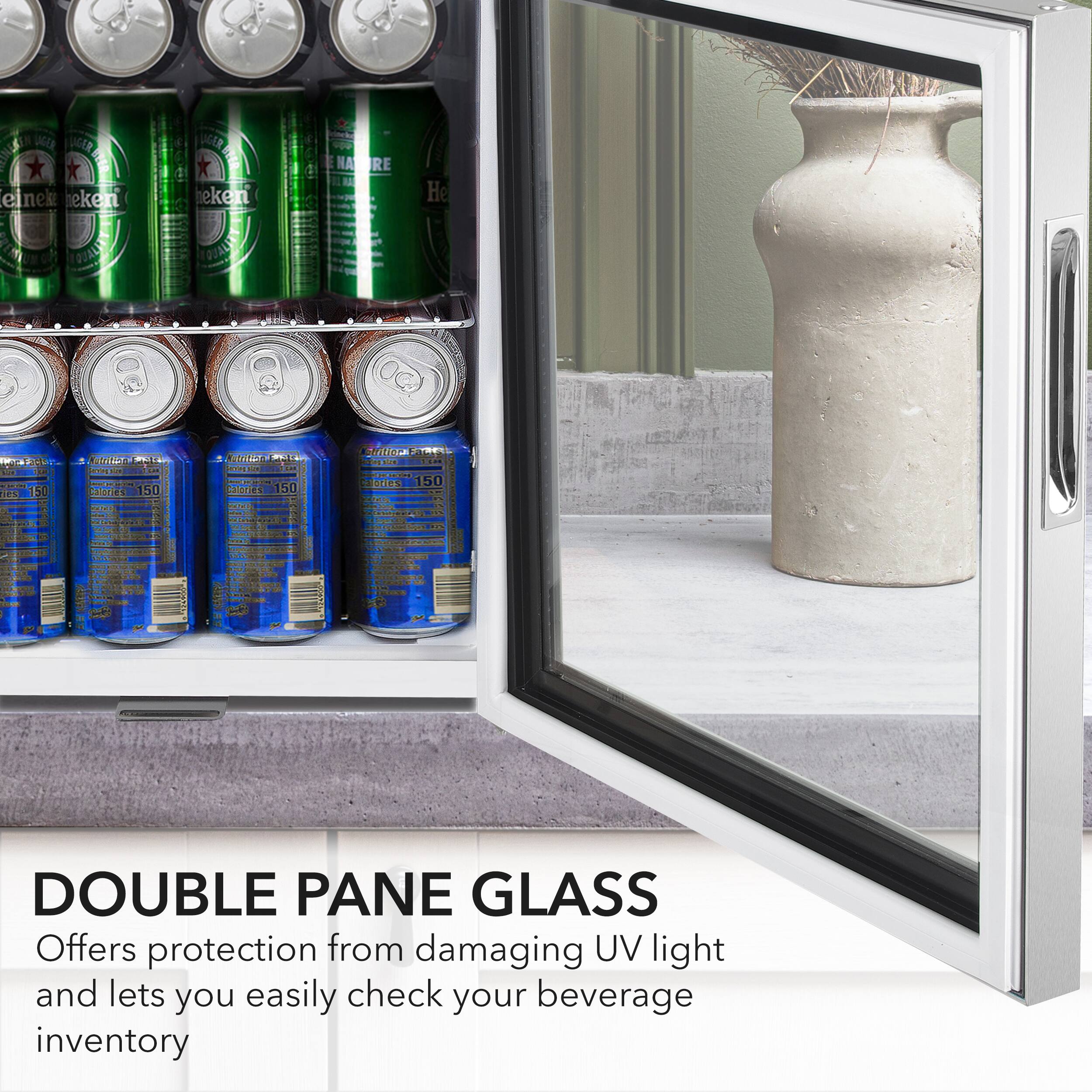 Alt View 12. Whynter - 62-Can Beverage Refrigerator With Lock - Silver.