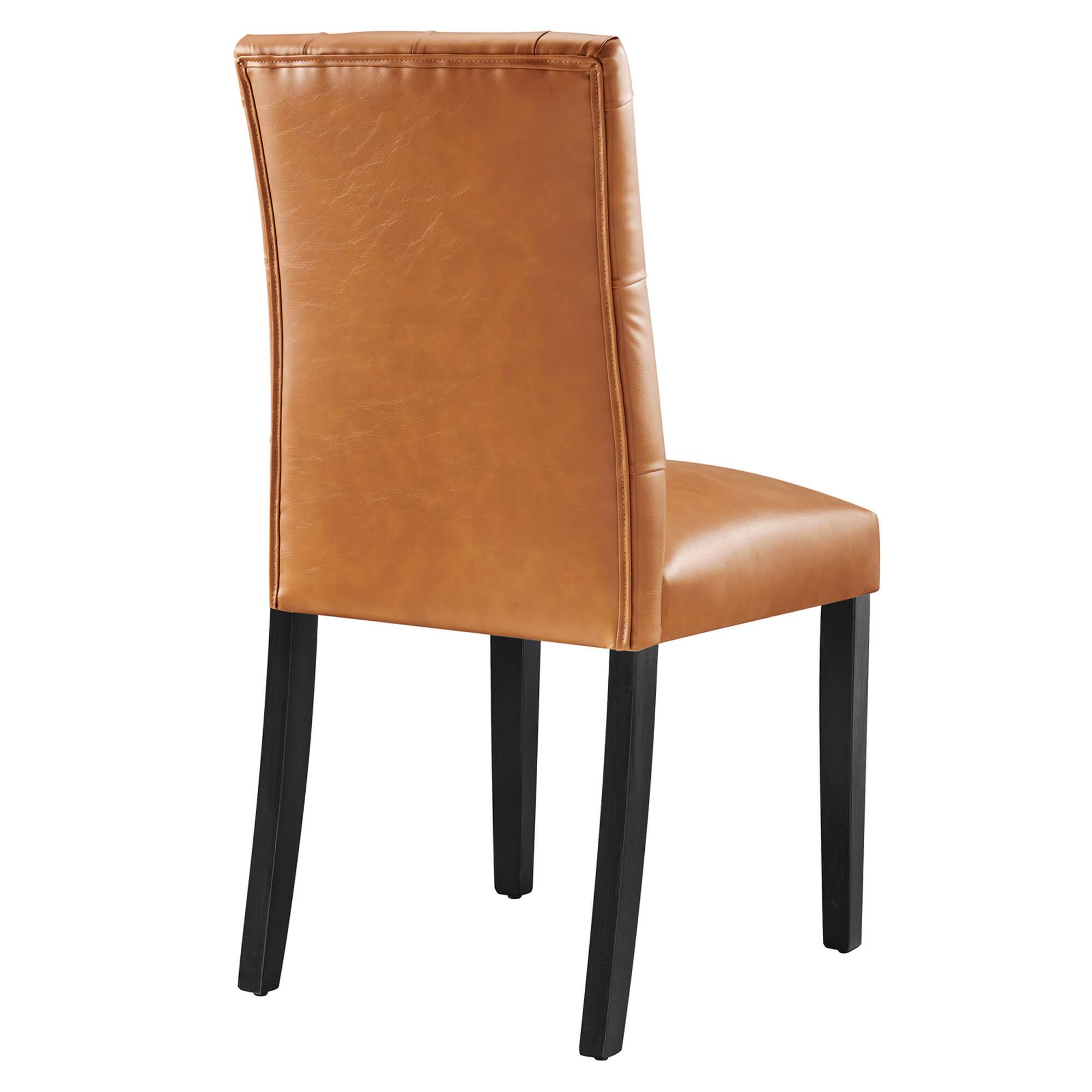 Back. Modway - Duchess Button Tufted Vegan Leather Dining Chair by Modway - Brown.