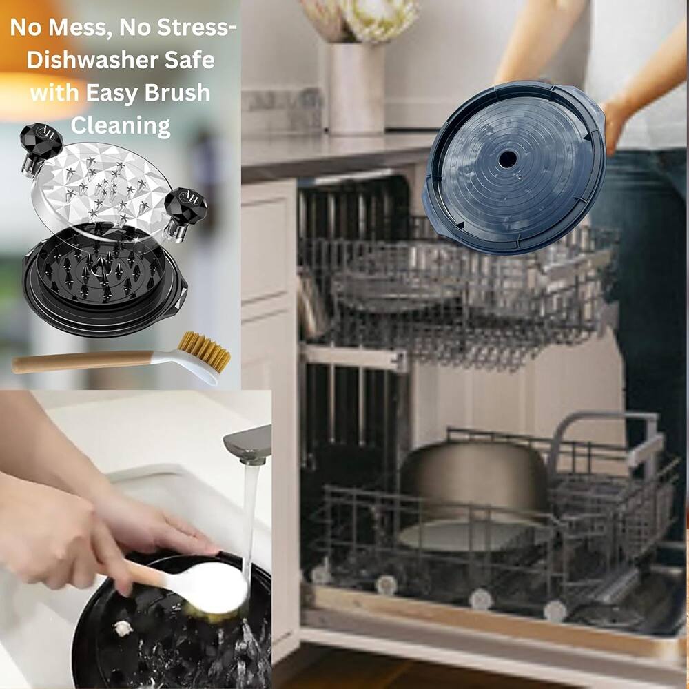 No Mess, No Stress-  
Dishwasher Safe with Easy Brush Cleaning
