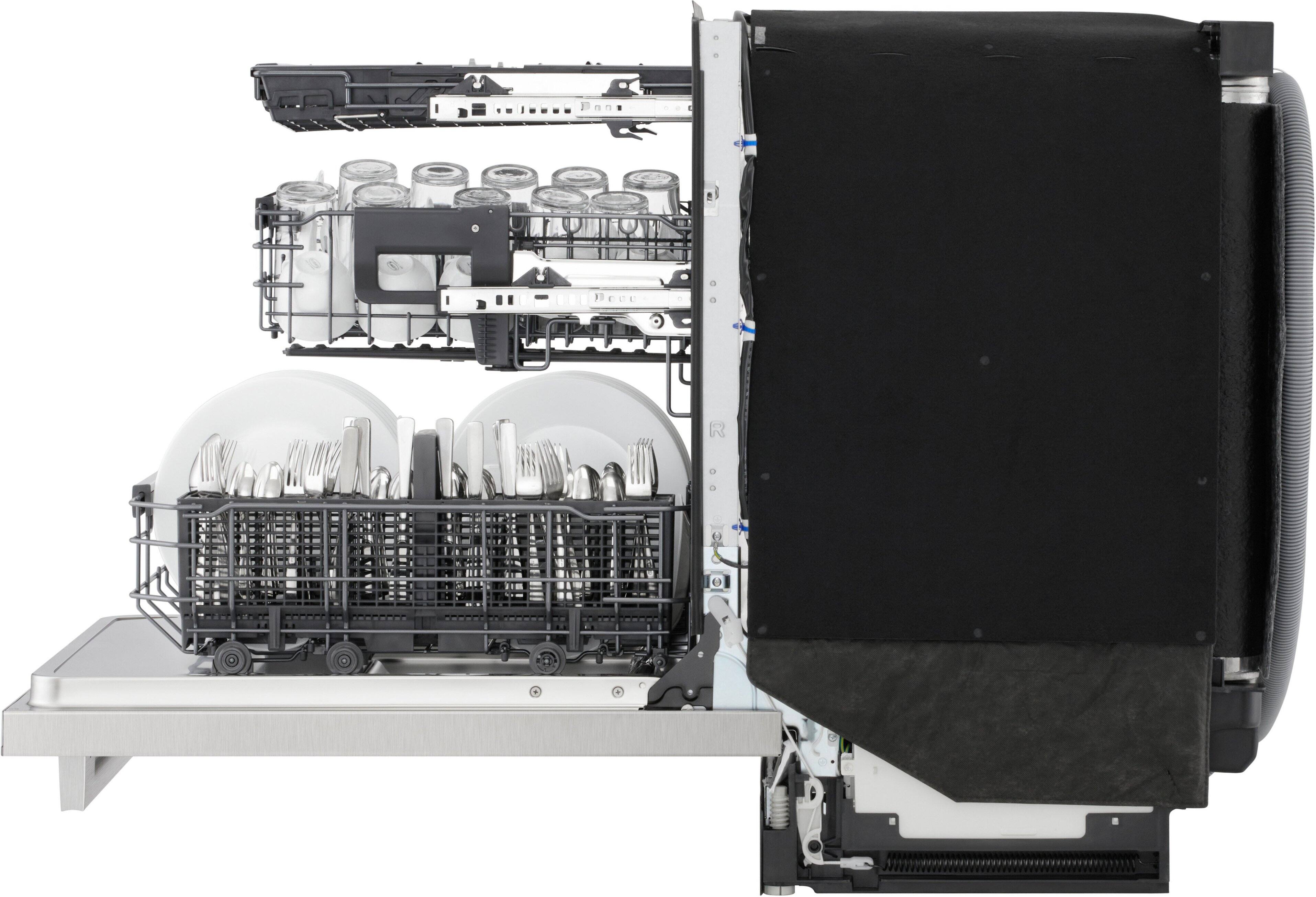 Alt View 24. LG - FlushFit 24" Top Control Smart Built-In Stainless Steel Tub Dishwasher with 3rd Rack, 1 Hour Wash & Dry Cycle and 39dBA - Printproof Stainless Steel.