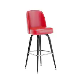 Emma + Oliver - Metal Barstool with Swivel Bucket Seat - Red