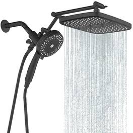 Dazzed Corner - Rain Shower Head with Handheld Spray Combo, High Pressure Filtered - Black