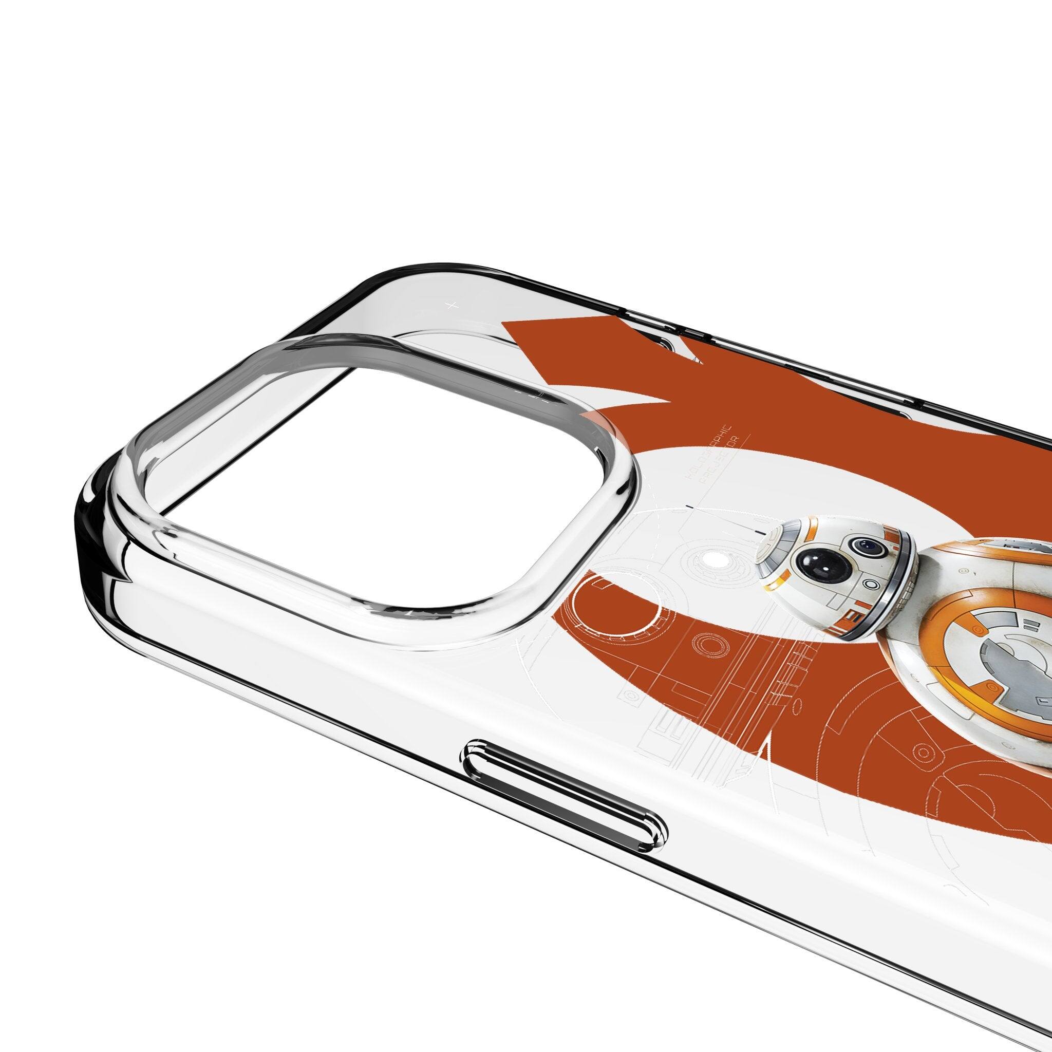 Left. Keyscaper - Star Wars: The Force Awakens FactionTech Clear Phone Case - Apple iPhone 16 Plus - BB-8.
