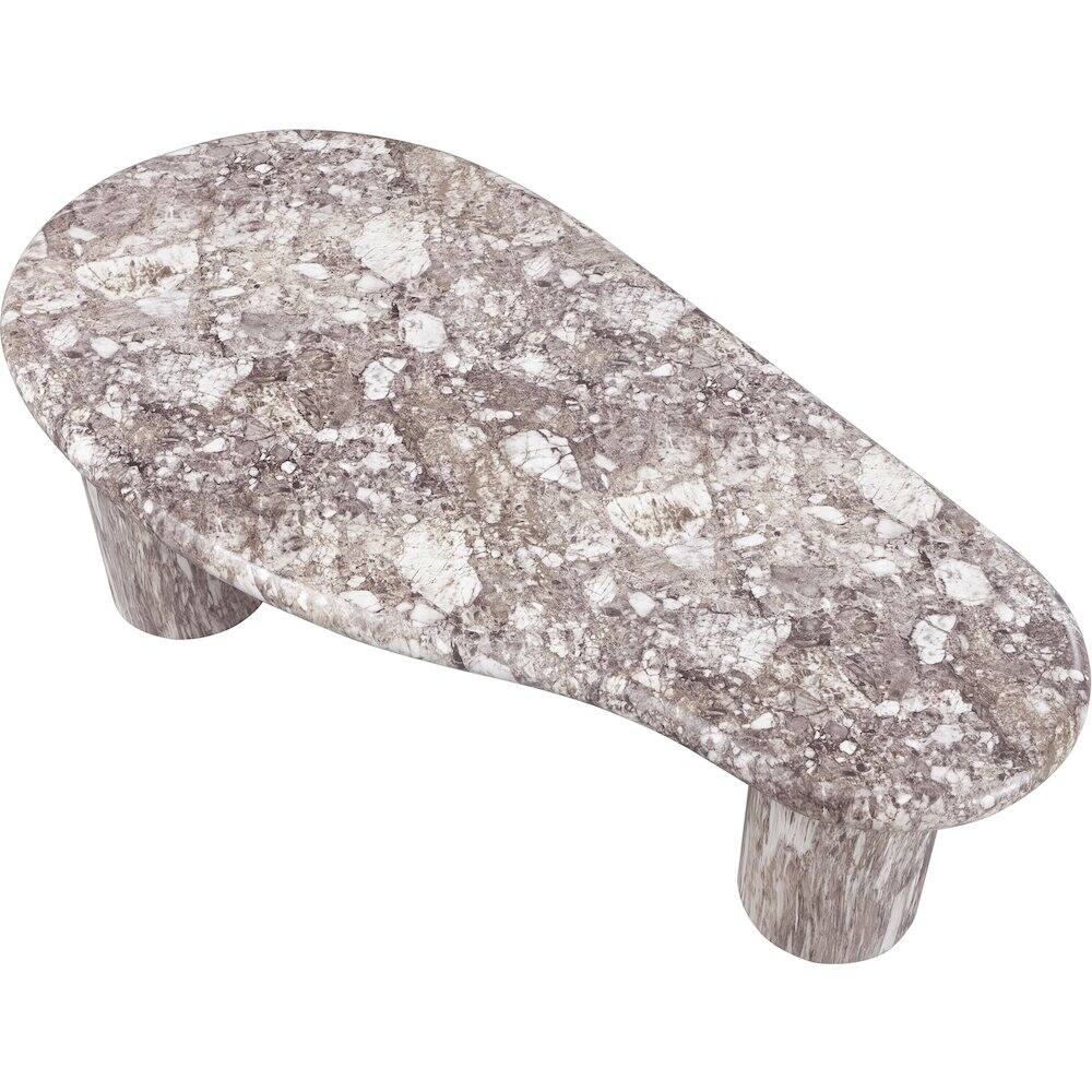 Alt View 4. Meridian Furniture - Sassari Brown Marble Finish Concrete Coffee Table - Brown.