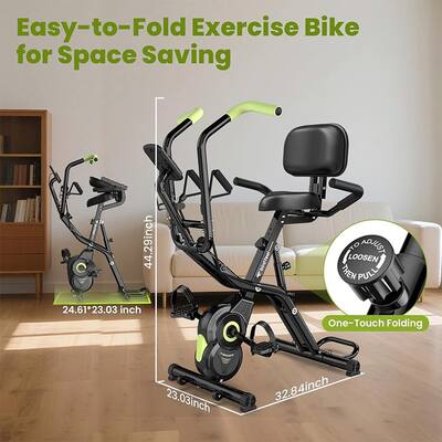 Pooboo Foldable Home Exercise Bike, Indoor Stationary Bike With 8 level magnetic resistance system Green X82803 - Best Buy Pooboo Foldable Home Exercise Bike, Indoor Stationary Bike With 8 level magnetic resistance system Green X82803 - Best Buy
