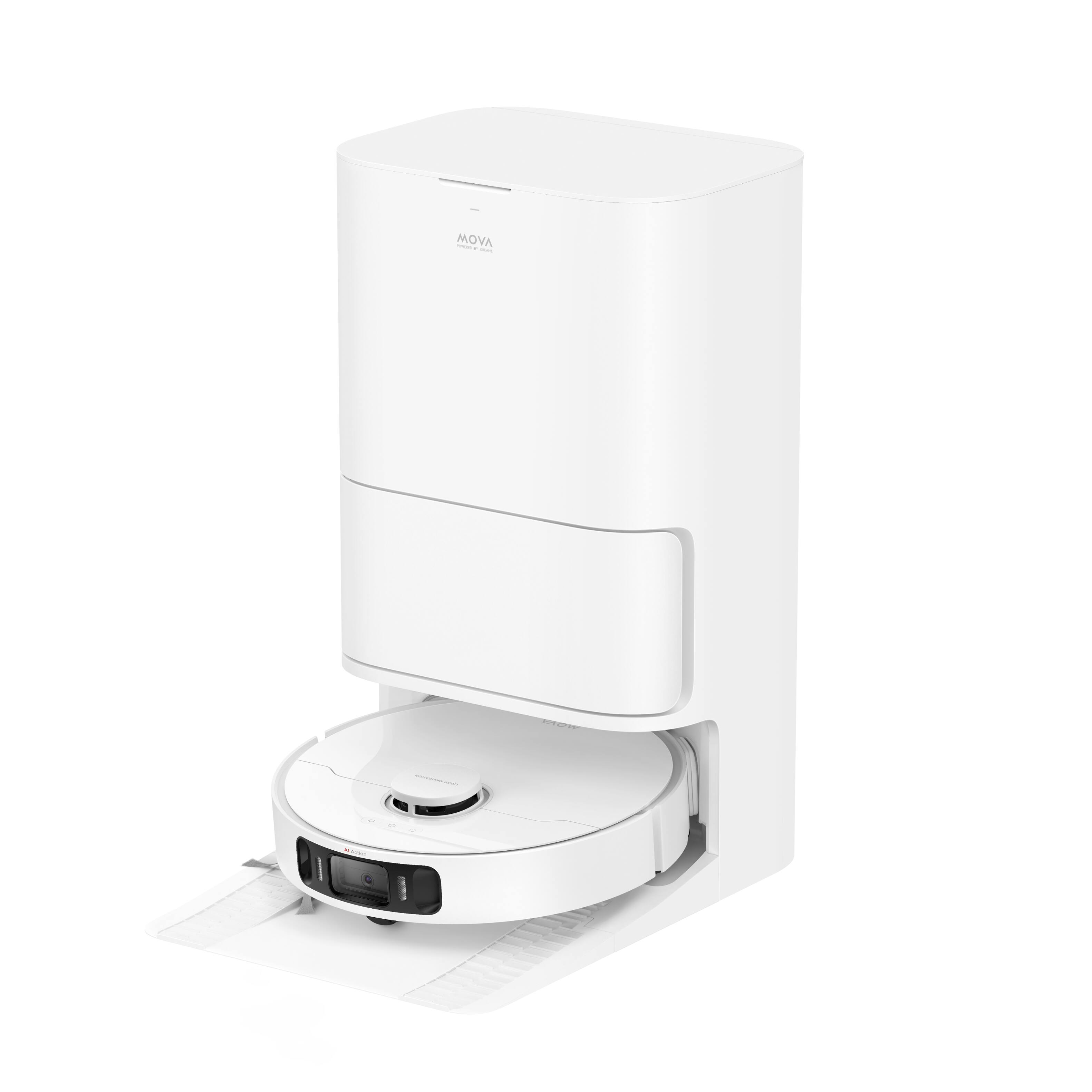 Alt View 9. MOVA - S20 Ultra Robot Vacuum and Mop, 8300Pa Suction,Auto Hot Water Wash & Dry, Self-Empty & Refilling, All-in-One Cleaning - White.