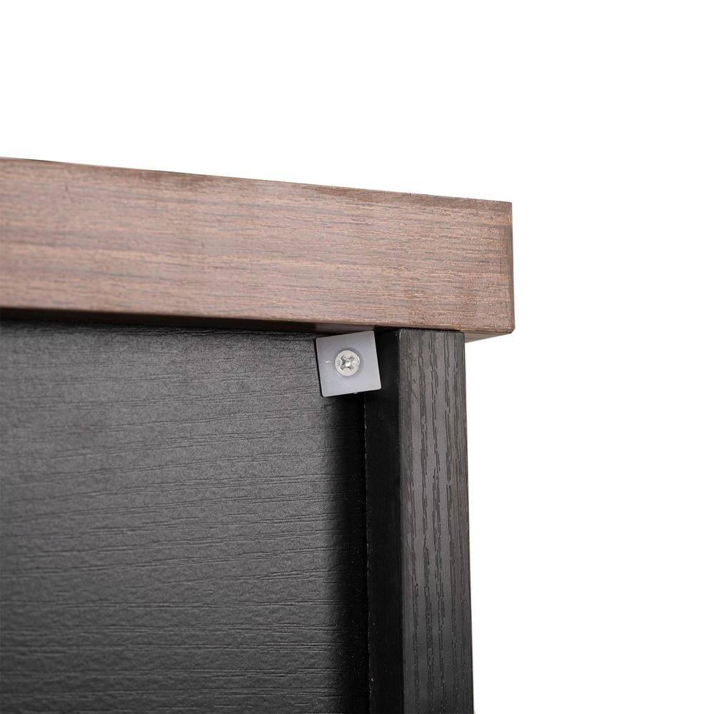 Alt View 8. Kadyn - 63" Farmhouse Barn Door Cabinet with 2 Drawers and Adjustable Shelves - Black - Black.