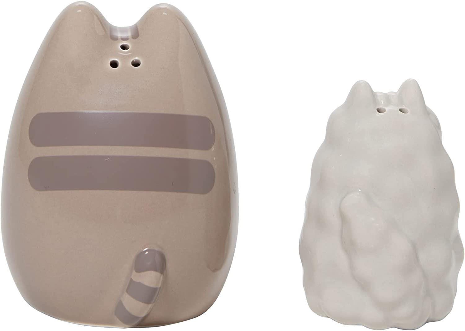 Alt View 1. Enesco - Pusheen and Stormy Ceramic Salt and Pepper Shakers - Grey.