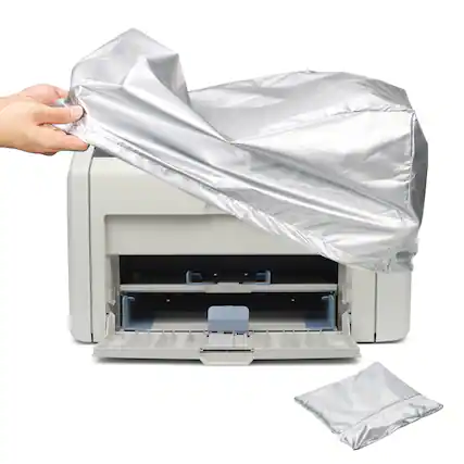Front. Unique Bargains - 1pc 17.72 Inch Printer Dust Cover Case, Waterproof Static Free Polyester Protective Cover Jacket for Printers Copiers - Silver.