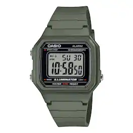 Casio - Men's Classic Digital Watch with Strap - W-217H-3AVCF - Green