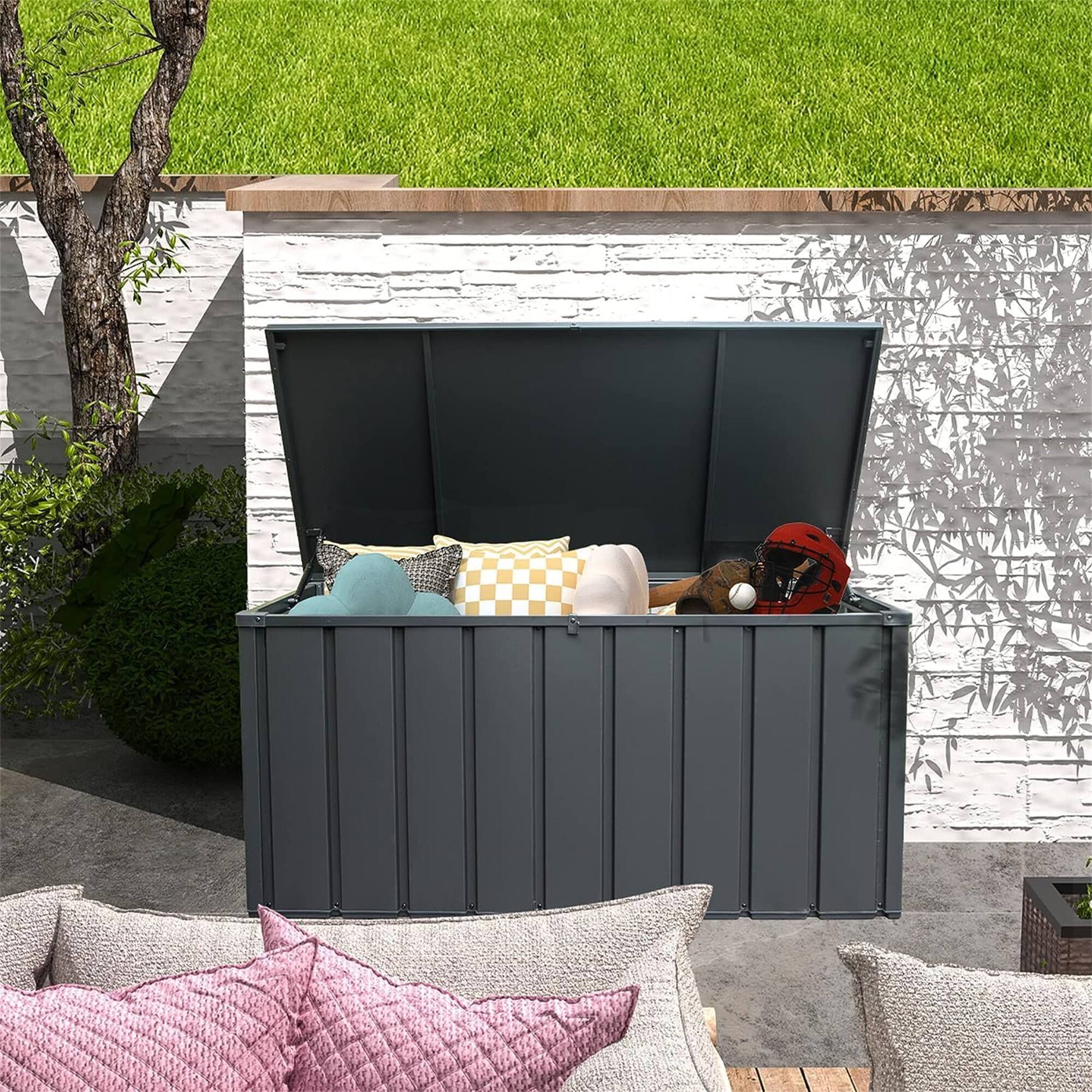 Alt View 1. LOVMOR - 100 Gallon Waterproof Outdoor Storage Deck Box Lockable Patio Container for Cushions Pillows and Garden Tools.