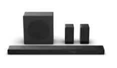 Front. Hisense - AX5140Q 5.1.4 Channel Soundbar with Wireless Subwoofer and Rear Speakers, Hi-Concerto, Dolby Atmos, and DTS: X - Black - Black.