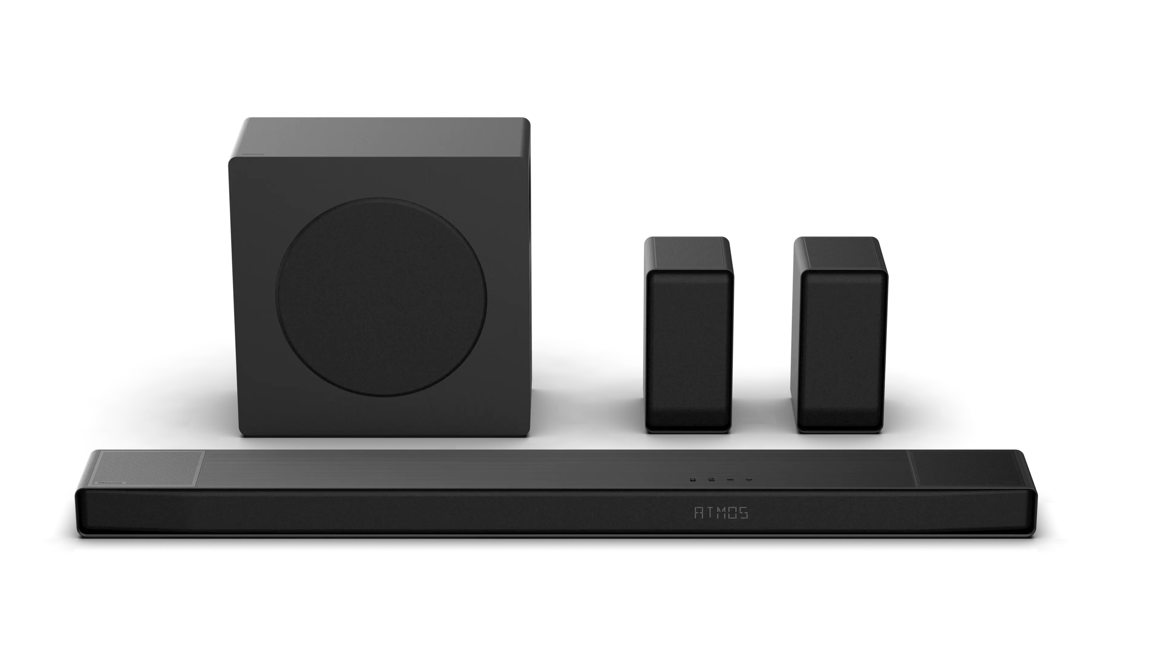 Front. Hisense - AX5140Q 5.1.4 Channel Soundbar with Wireless Subwoofer and Rear Speakers, Hi-Concerto, Dolby Atmos, and DTS: X - Black - Black.