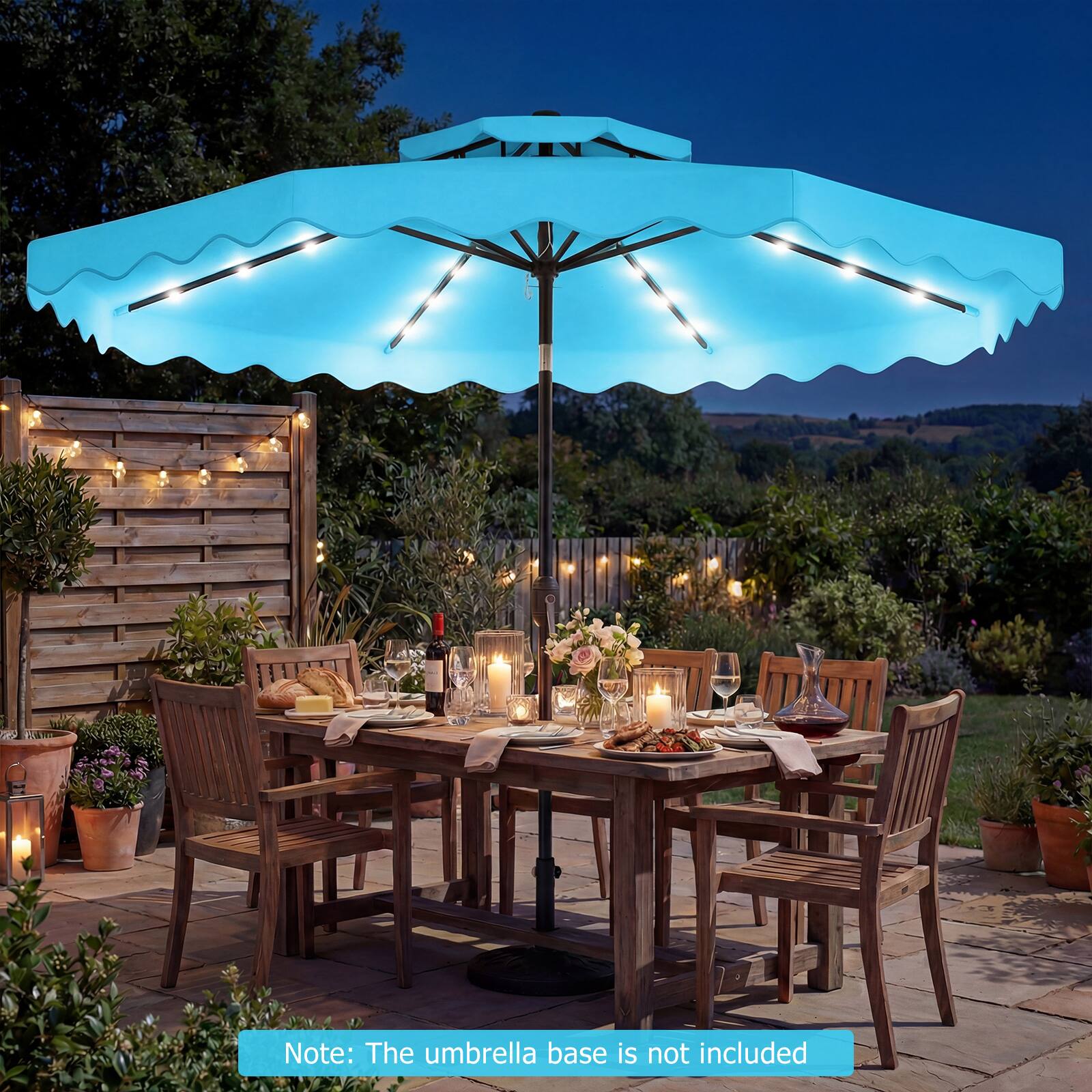 Note: The umbrella base is not included