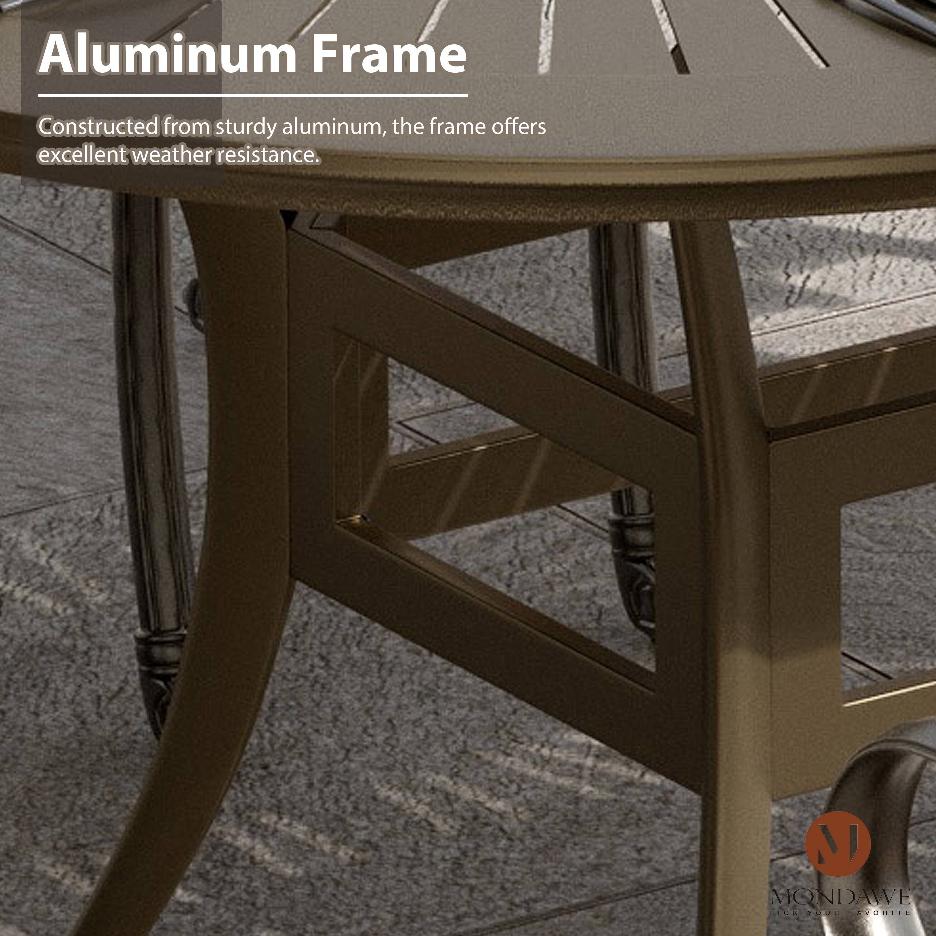 Aluminum Frame

Constructed from sturdy aluminum, the frame offers excellent weather resistance.