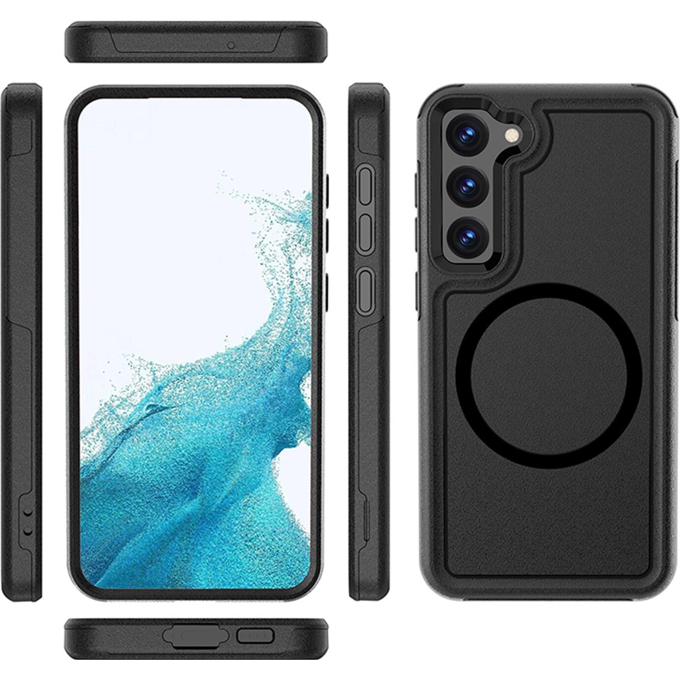 Alt View 12. SaharaCase - Armor Series Hard Shell Case for Samsung Galaxy S23 - Black.