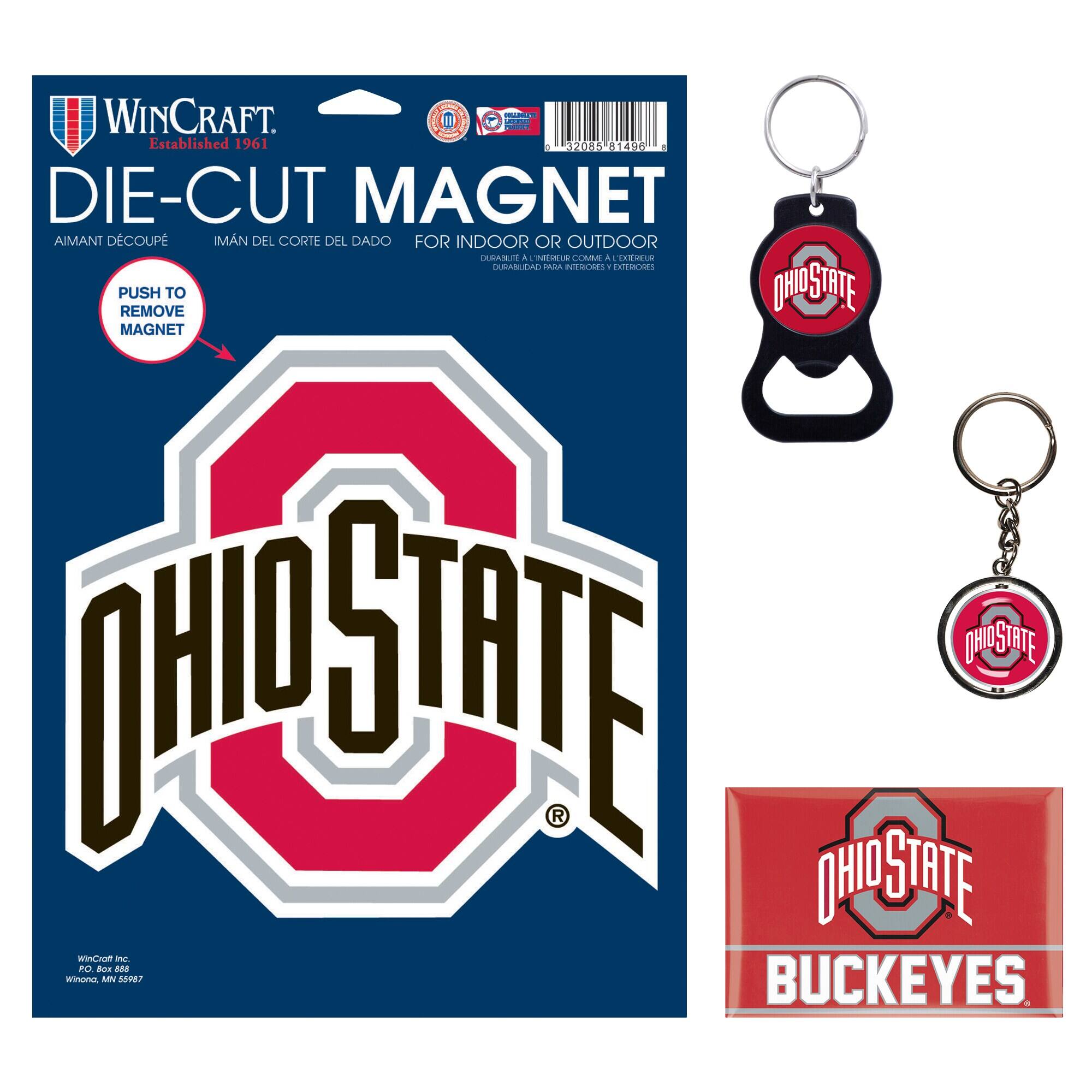 WINCRAFT  
Established 1961  

DIE-CUT MAGNET  
AIMANT DÉCOUPÉ  
IMÁN DEL CORTE DEL DADO  
FOR INDOOR OR OUTDOOR  
DÉCORA INTERIORS Y EXTERIORES  

PUSH TO REMOVE MAGNET  

OHIO STATE  

BUCKEYES  

WINCRAFT Inc.  
Winona, MN 55987  

www.wincraft.com  

32085 81496  

OHIO STATE  
BUCKEYES