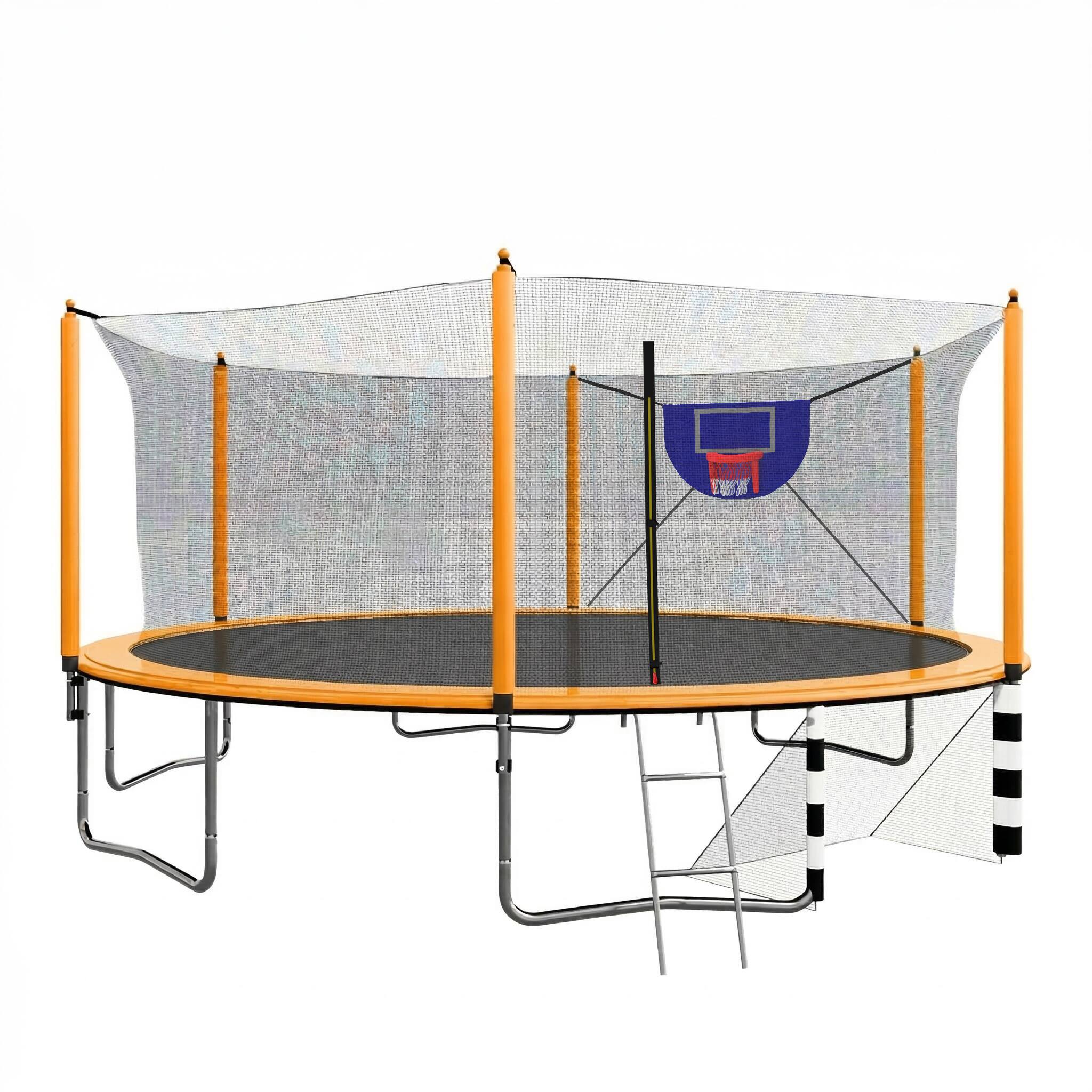 Alt View 4. LOVMOR - Lovmor 16 FT Trampoline with Basketball Hoop and Ladder Recreational Trampoline for Adults.
