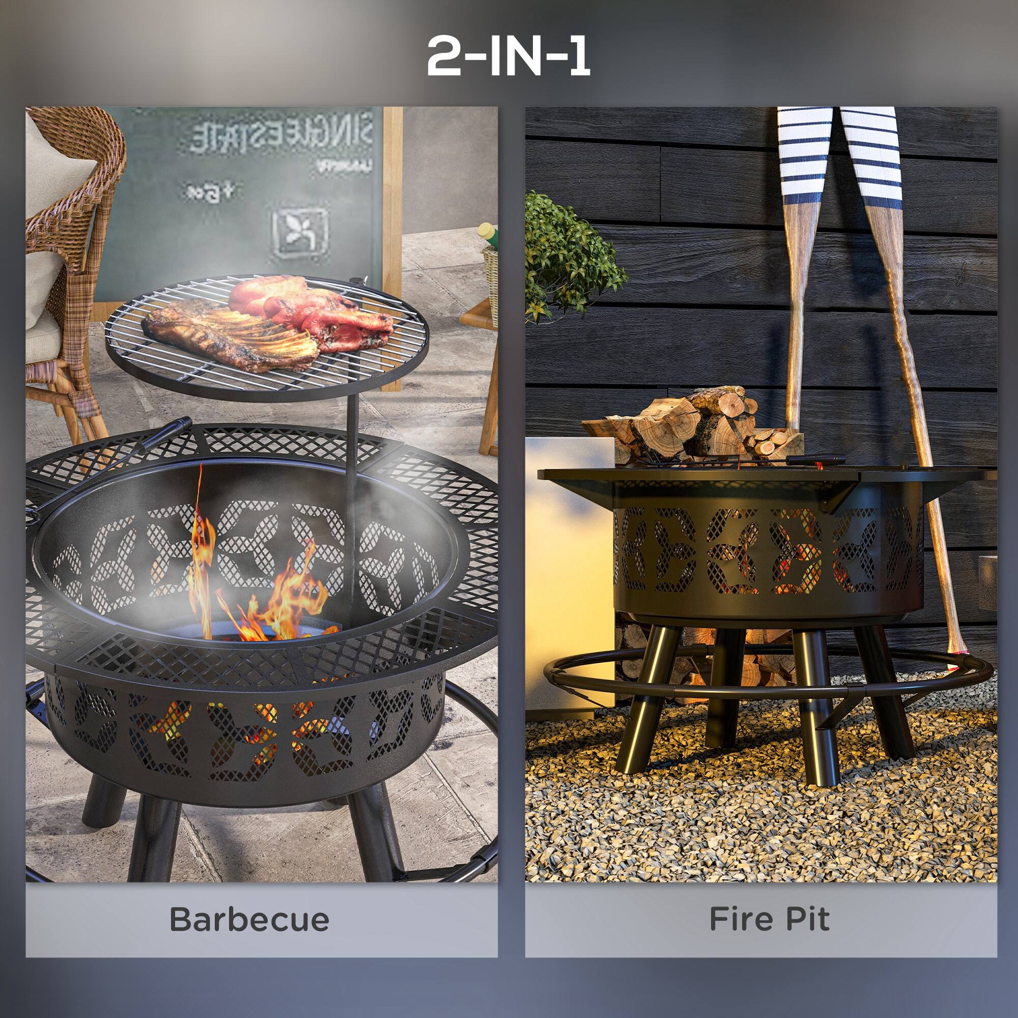 2-IN-1

Barbecue

Fire Pit