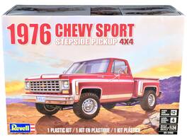 Level 4 Model Kit 1976 Chevrolet Sports Stepside 4x4 Pickup Truck 1/24 Scale Model by Revell - Pink