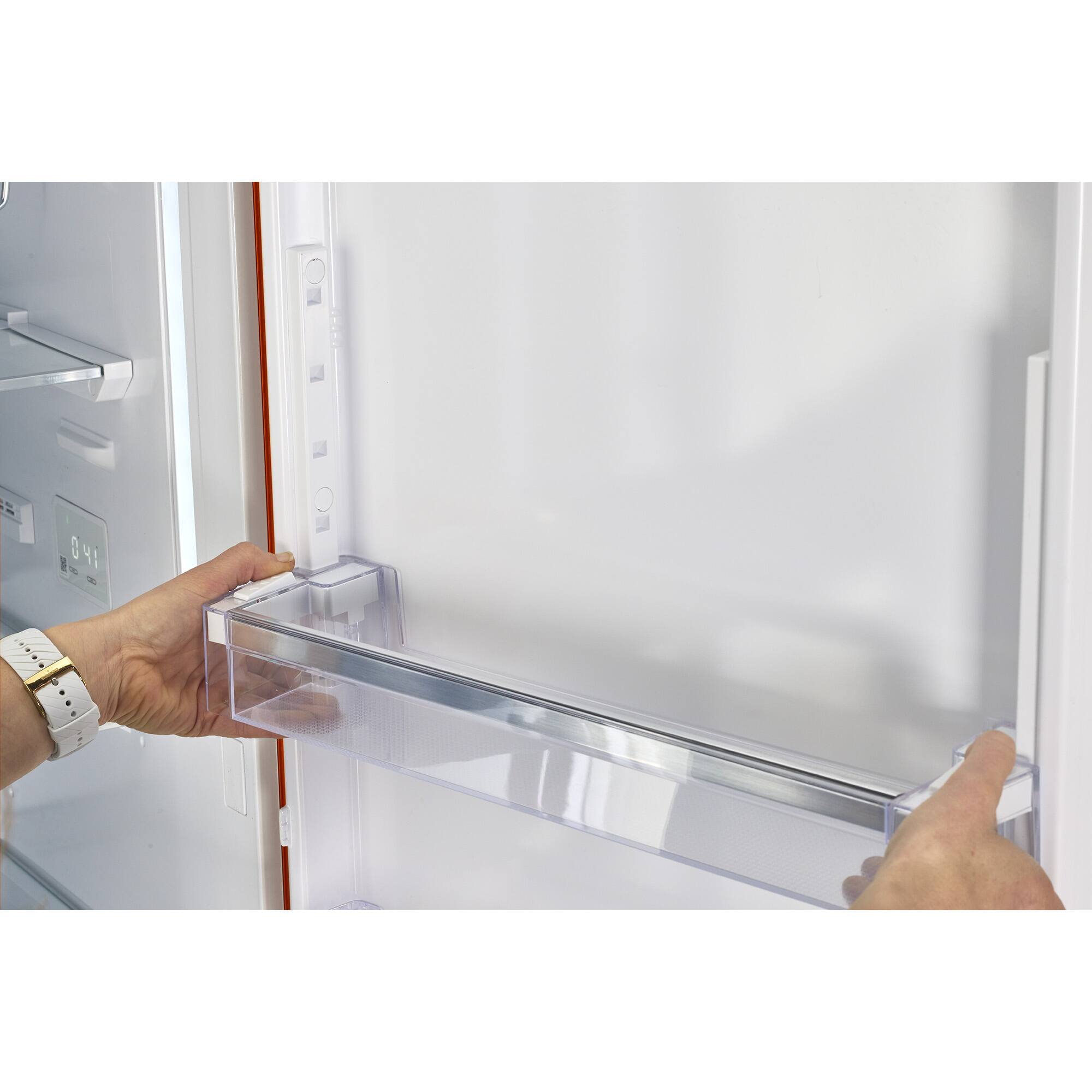 Alt View 13. Unique Appliances - 24 in. Wide Classic Retro 23.8 in 11.7 cu. ft. Frost Free Retro Bottom Freezer Refrigerator ENERGY STAR - Orange Creamsicle.