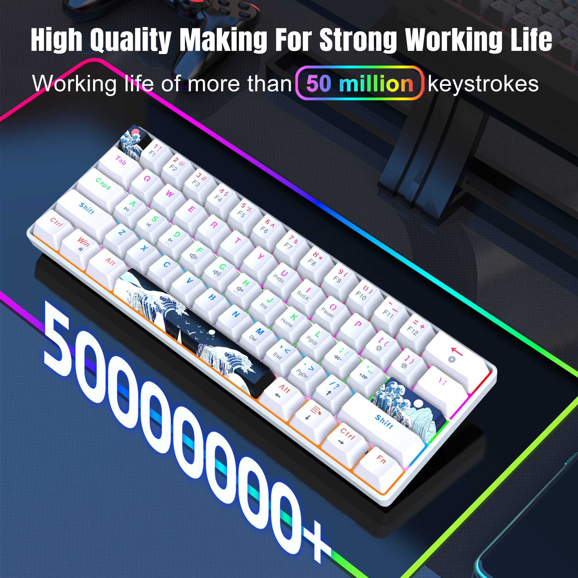 High Quality Making For Strong Working Life  
Working life of more than 50 million keystrokes  

50000000+