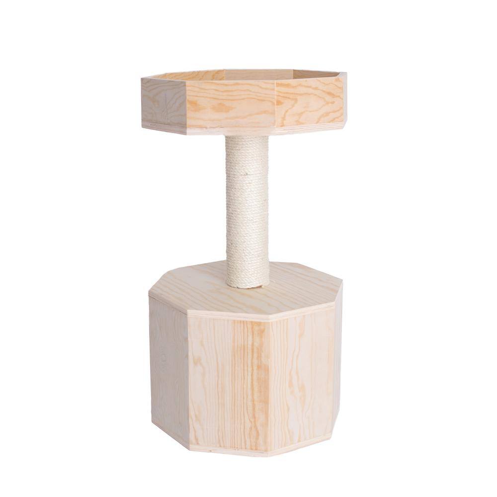 Alt View 5. Armarkat - Premium Scots Pine 29Inch Real Wood Cat Tree With Perch And Condo - Beige.