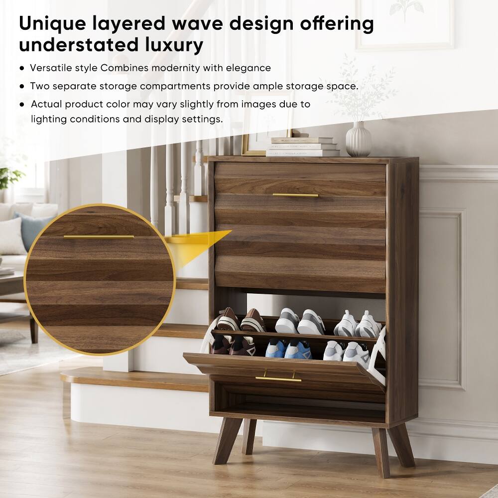 Unique layered wave design offering understated luxury

- Versatile style Combines modernity with elegance
- Two separate storage compartments provide ample storage space.
- Actual product color may vary slightly from images due to lighting conditions and display settings.