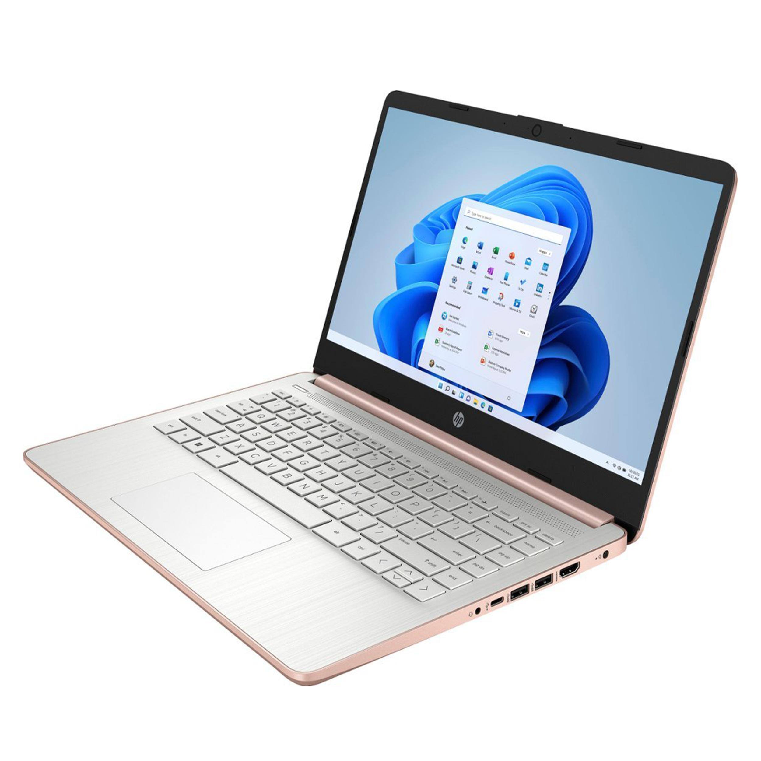 Alt View 1. HP - HP Stream 14" HD Business Laptop,Intel Celeron N4120,4GB RAM,64GB eMMC,1 Year Office 365 ,Win 11,Gold - Gold.