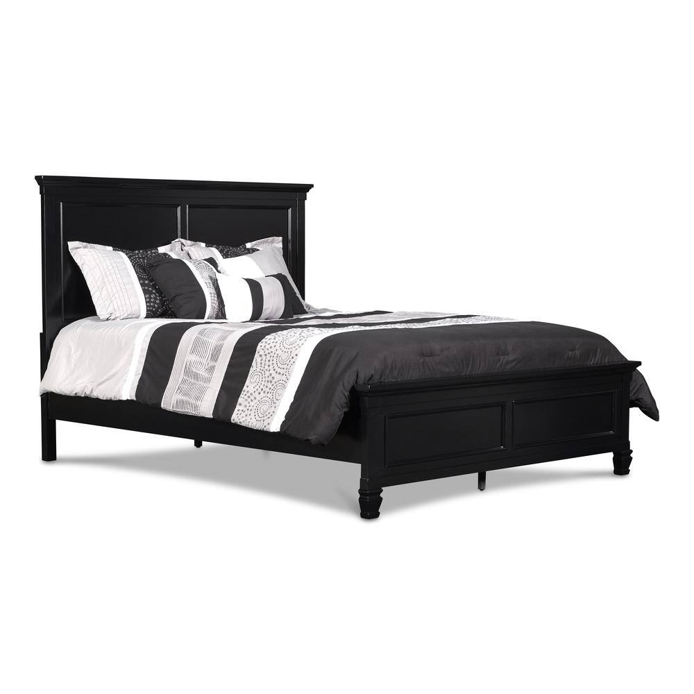 Alt View 2. New Classic Furniture - Furniture Tamarack Contemporary Solid Wood 5/0 Q Panel Bed in Black - Black.