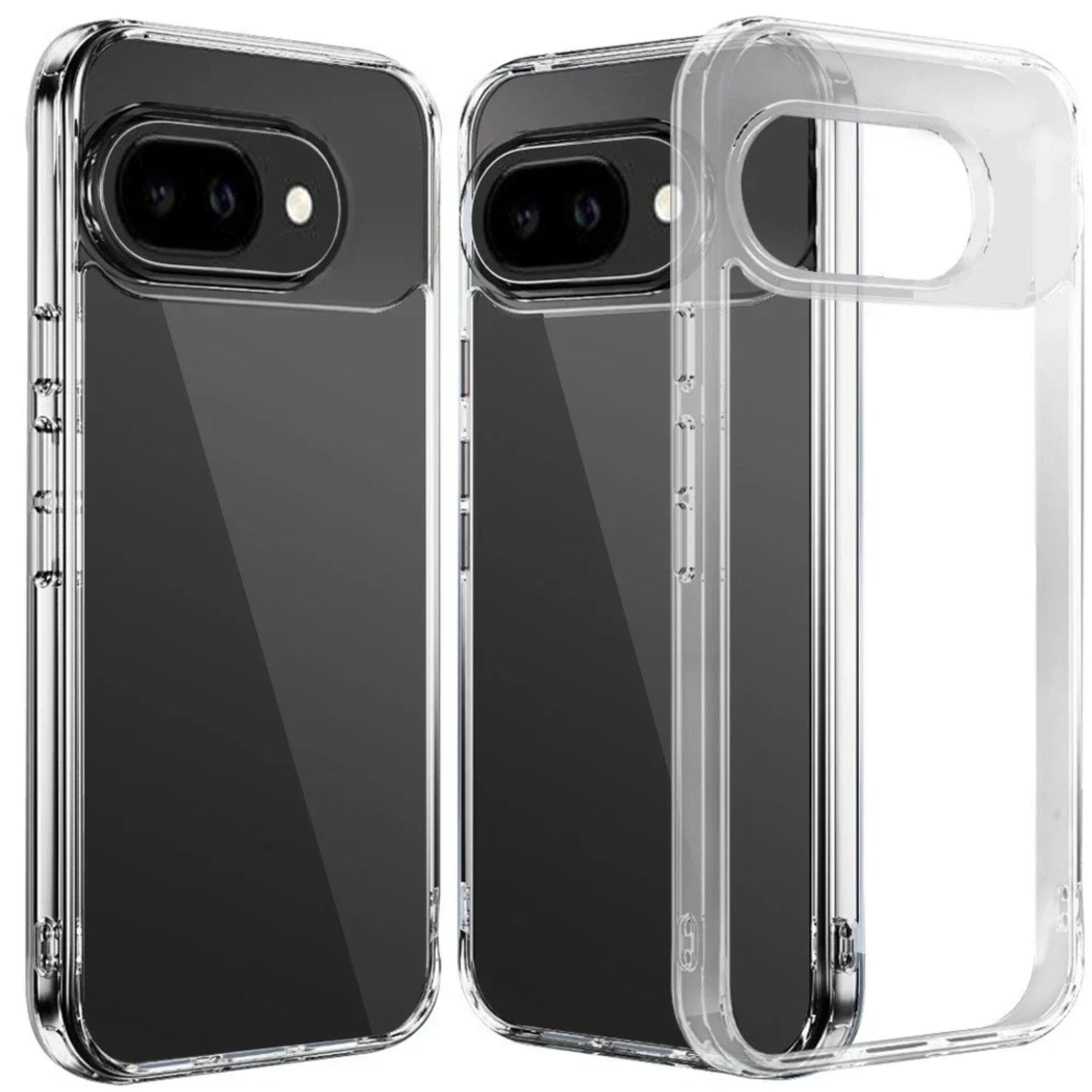 Kitcheniva - Premium Thick Crystal Case With Chrome Buttons And Tempered Glass For Google Pixel 10a - Clear