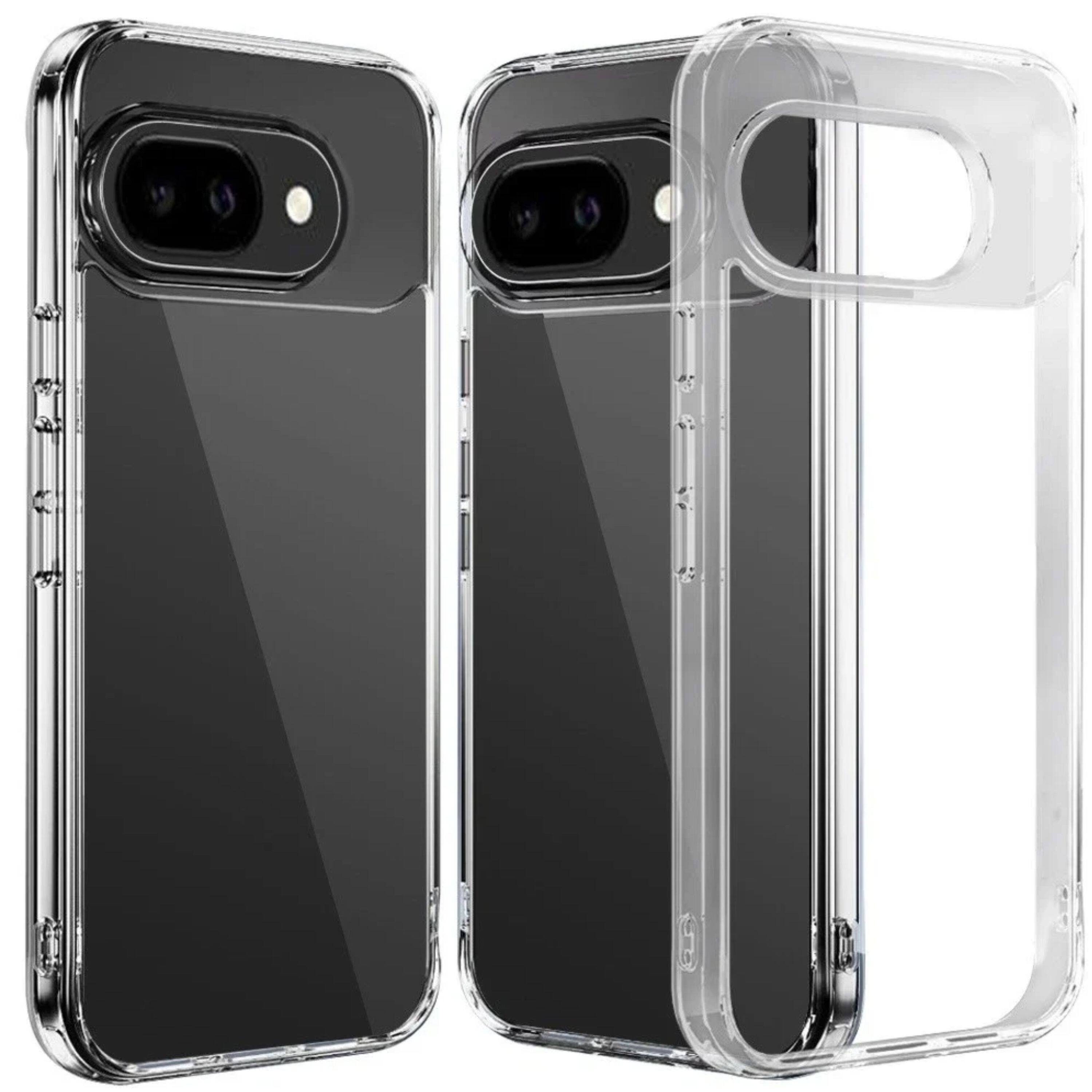 Front. Kitcheniva - Premium Thick Crystal Clear Case With Chrome Buttons And Tempered Glass For Google Pixel 10a - Clear.