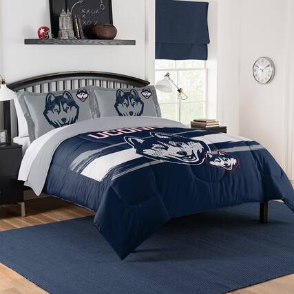 Front. Sweet Home Collection - NCAA Uconn Huskies Comforter & Sham Set- Full/Queen - Multicolored.