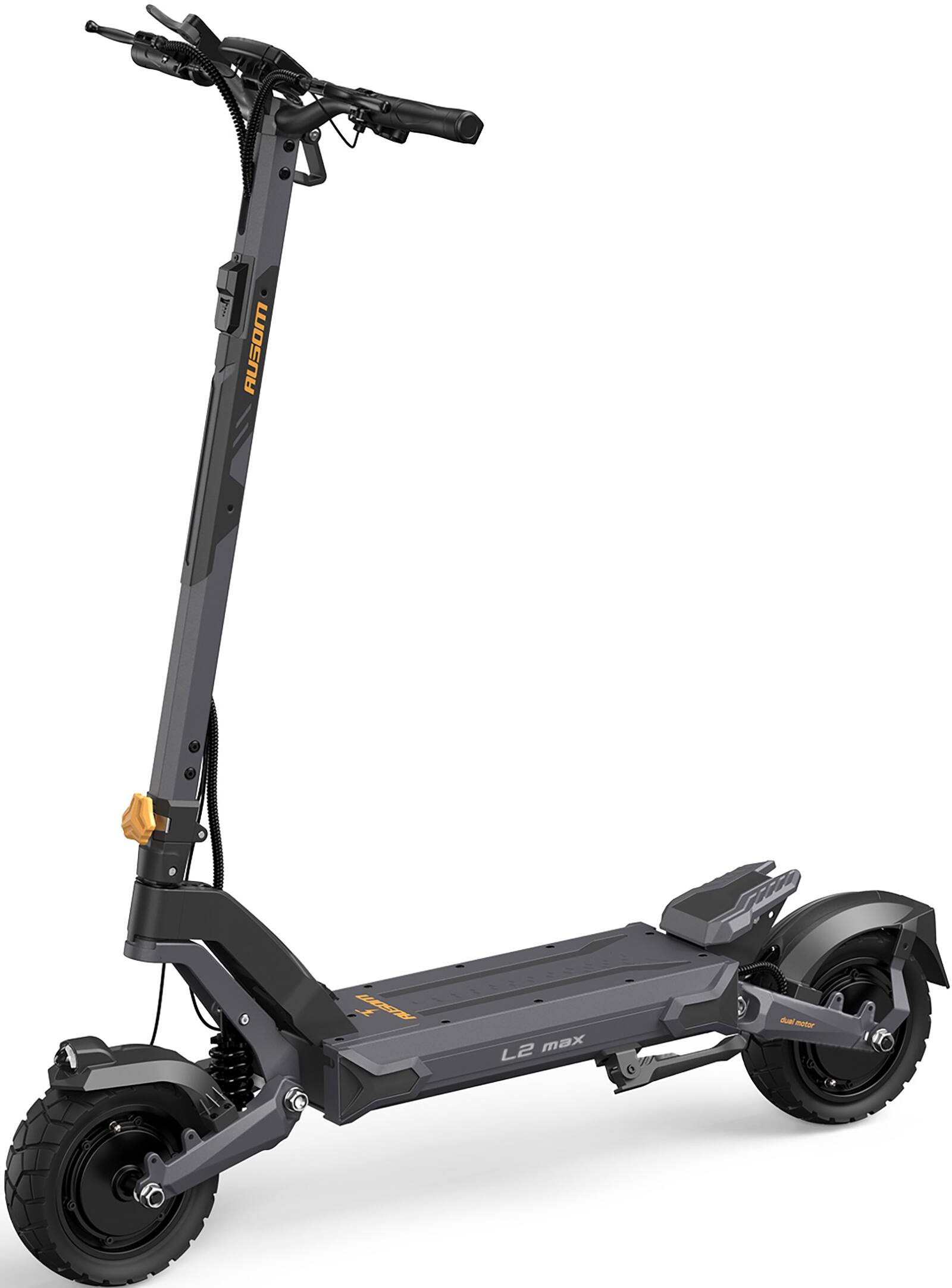 Ausom - L2 Max Foldable Electric Scooter w/ 56 mi Max Operating Range & 40 mph Max Speed, Dual 1000W Motors, 287 lbs Max Load - Dark Gray