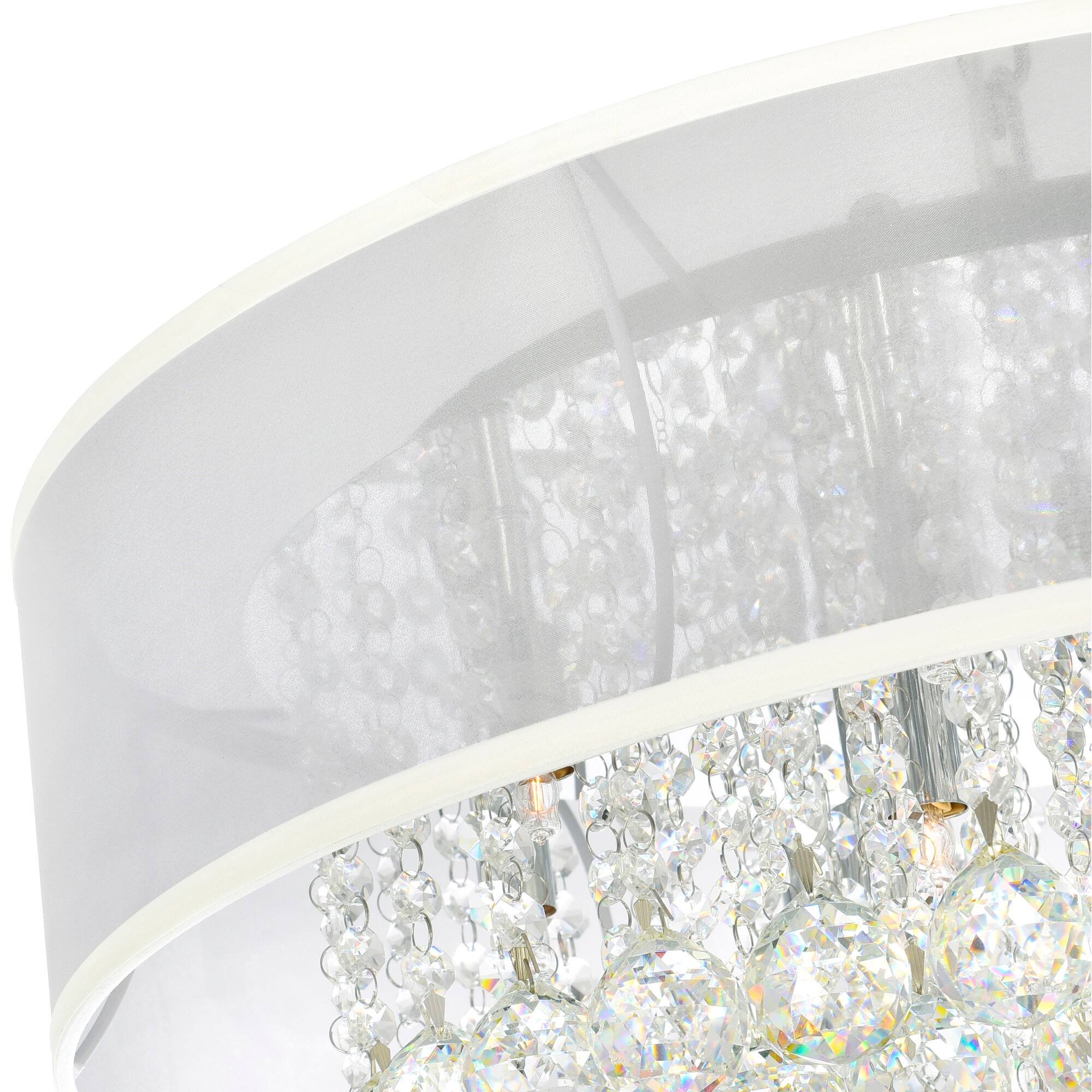 Alt View 1. CWI Lighting - Radiant 12 Light Drum Shade Chandelier With Chrome Finish - Chrome.