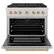 Angle. ZLINE - Autograph 36 in. 5.2 cu. ft. Freestanding Paramount Dual Fuel Range w/ DuoPro Cooktop in Satin Steel & Bronze Accents - Stainless Steel.