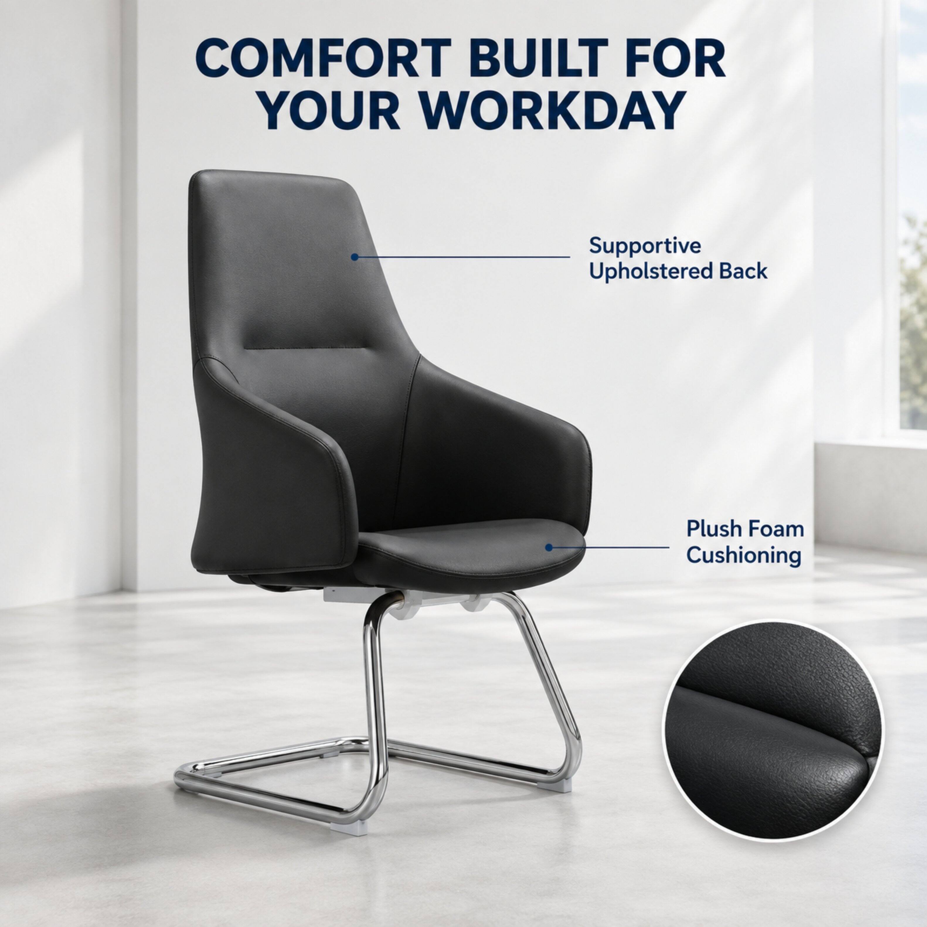 COMFORT BUILT FOR YOUR WORKDAY

- Supportive Upholstered Back
- Plush Foam Cushioning