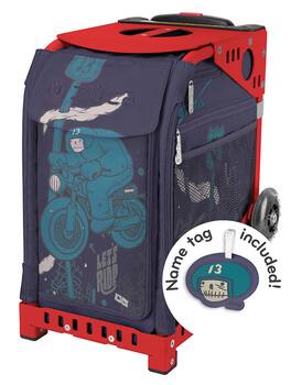 Zuca - Lets Ride Sport Insert Bag, Red Frame with Flashing Wheels - Two-Tone